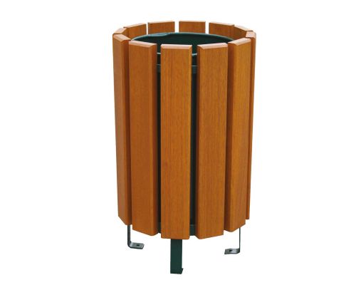 Poubelles en bois et métal