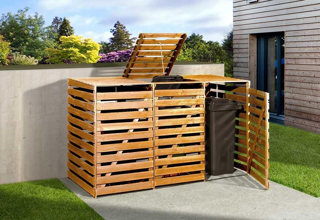 cache conteneur bois