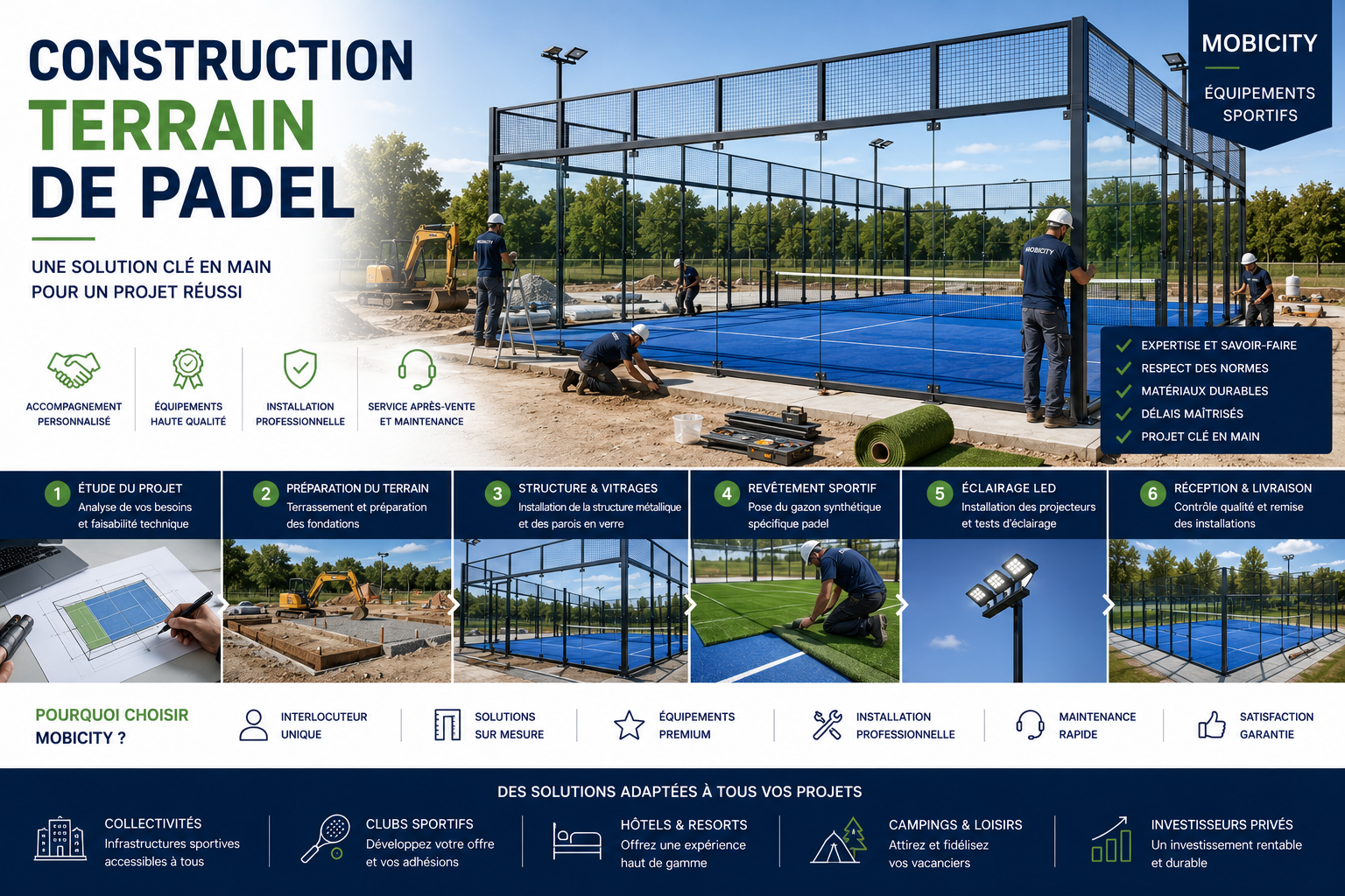 Construction terrain de padel
