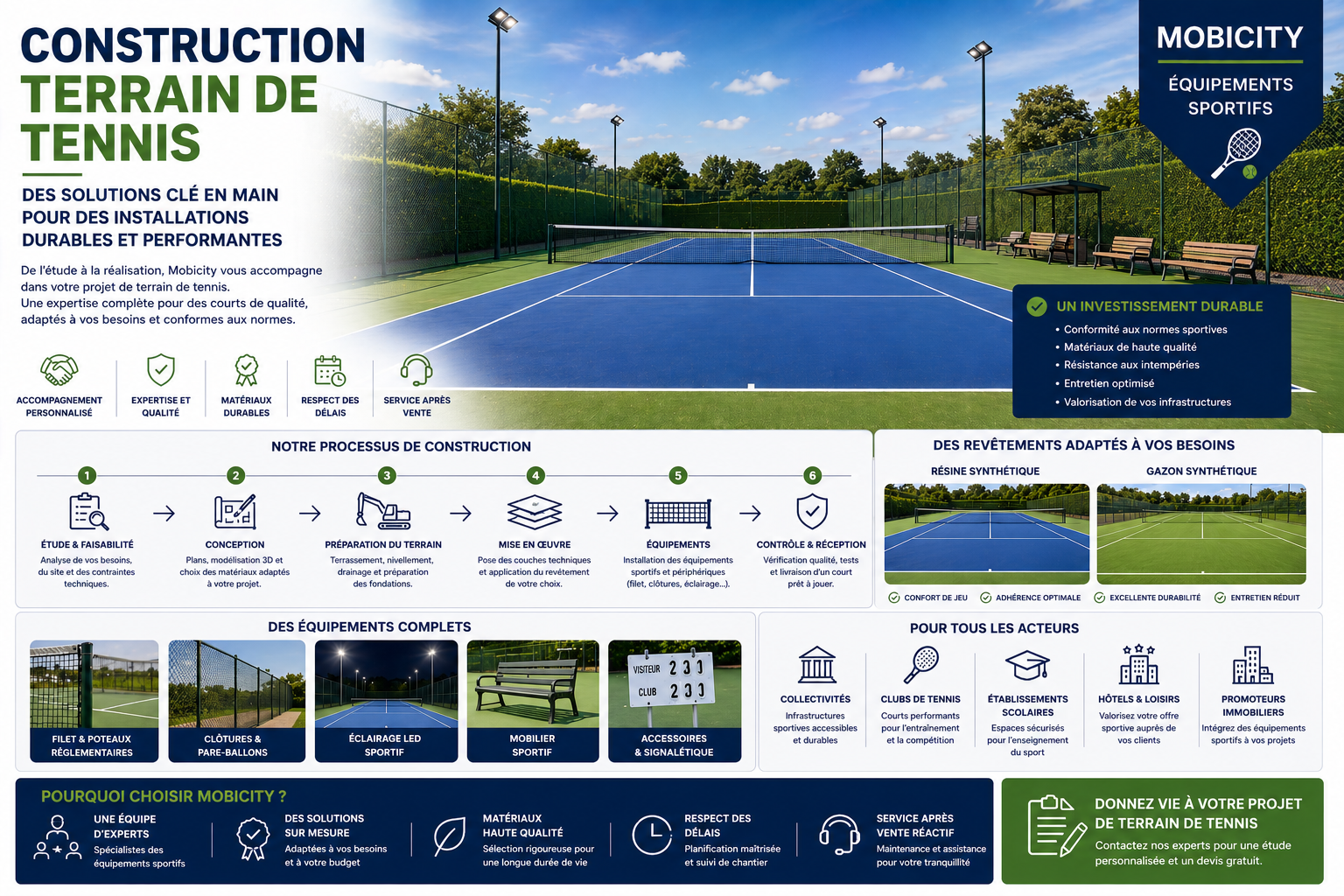 construction terrain de tennis