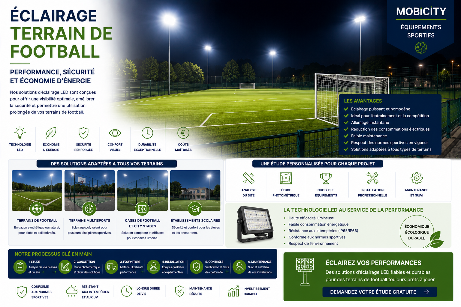 Eclairage terrain de football