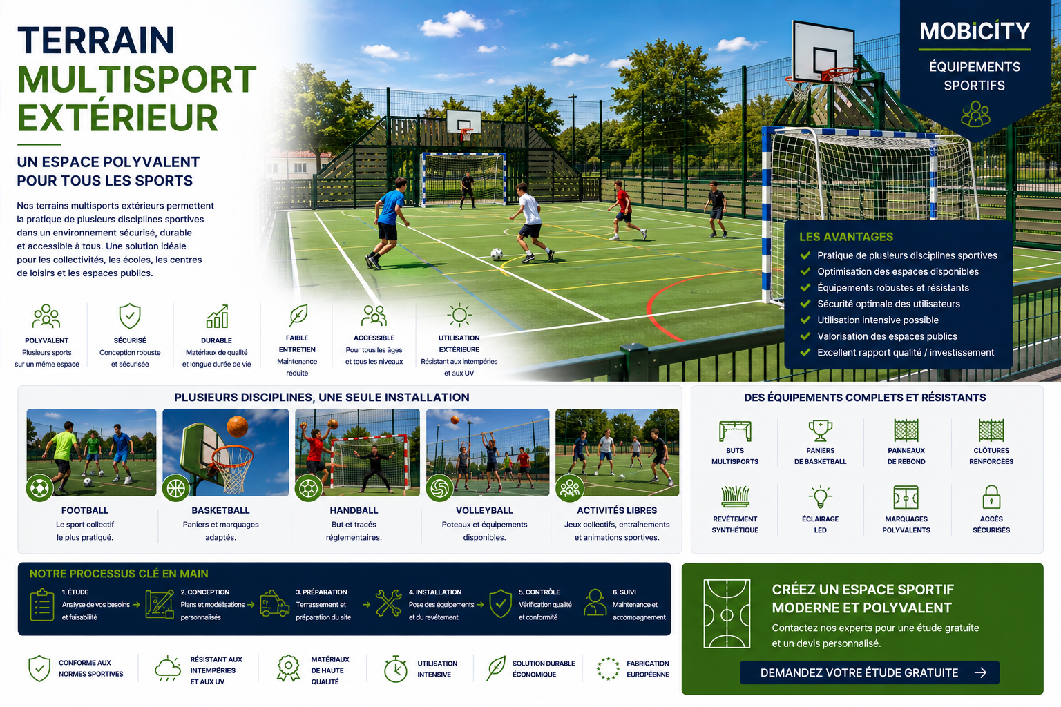 terrain multisport extérieur