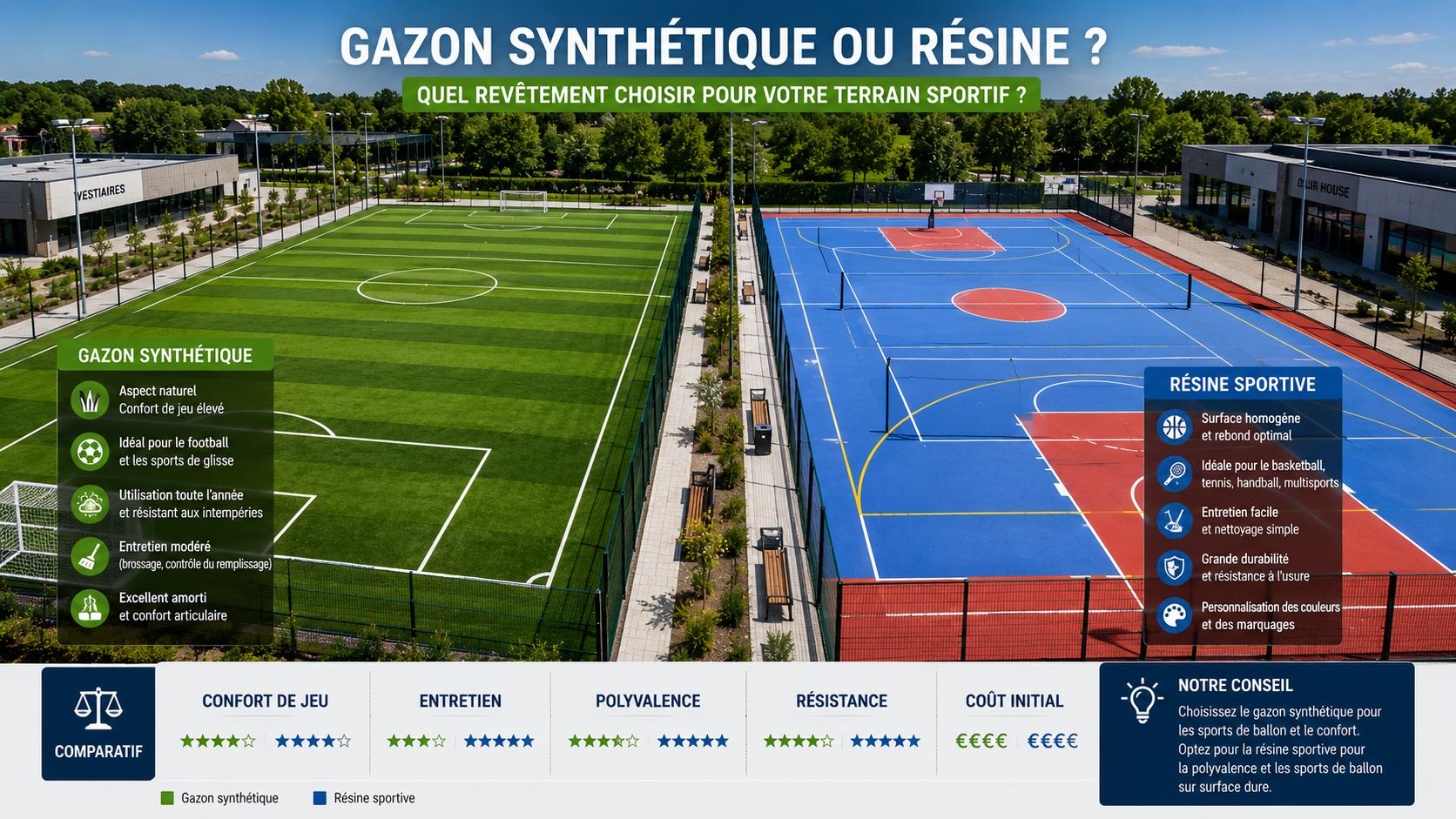 Gazon synthétique ou résine