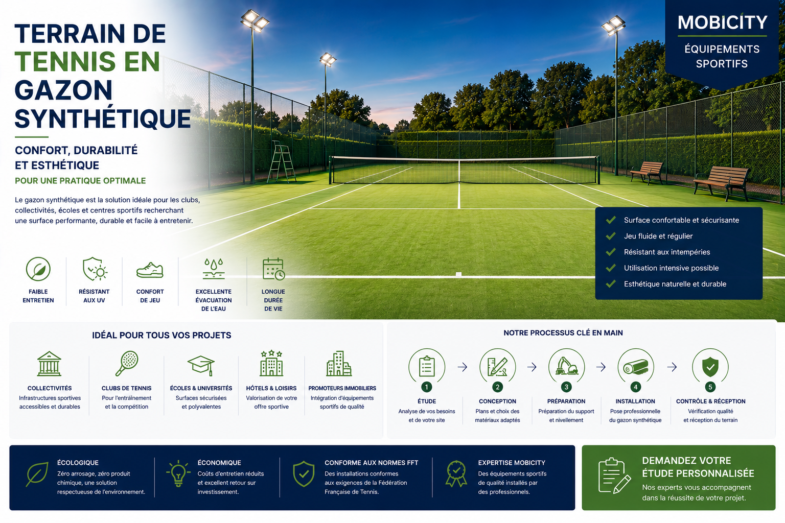 Eclairage de tennis