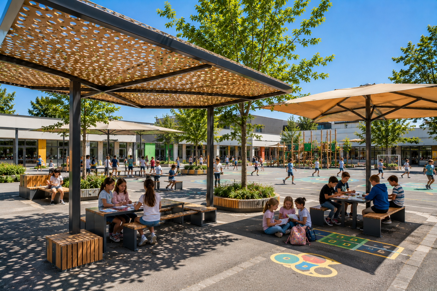 zone d’ombrage cour d’école