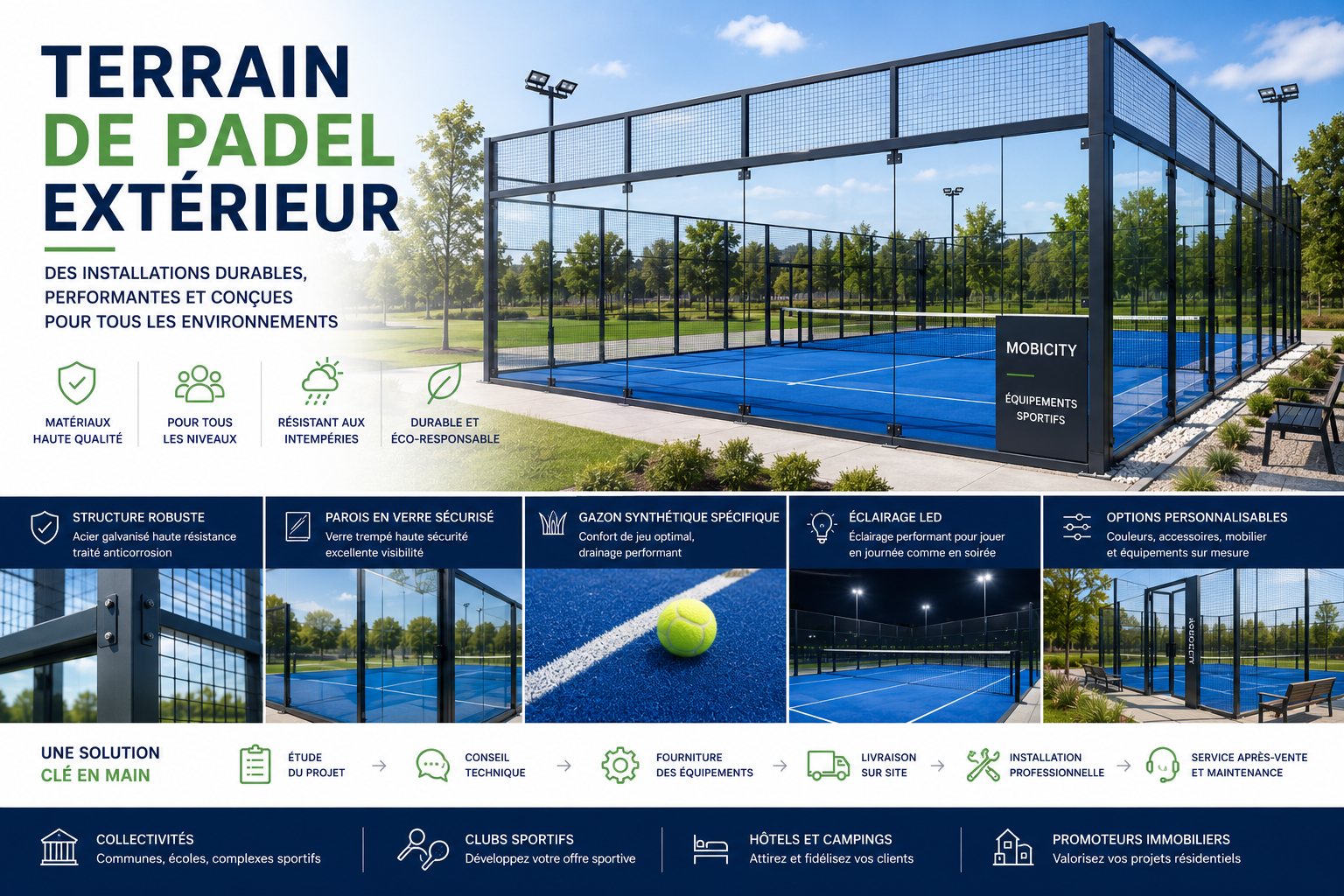 Terrain de padel extérieur