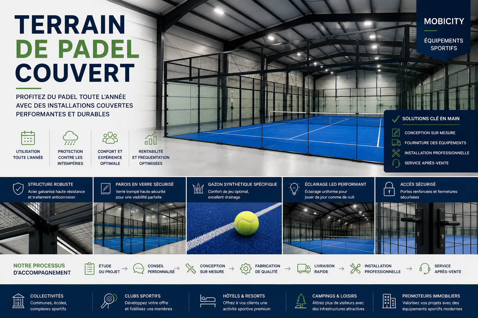 Terrain de padel couvert