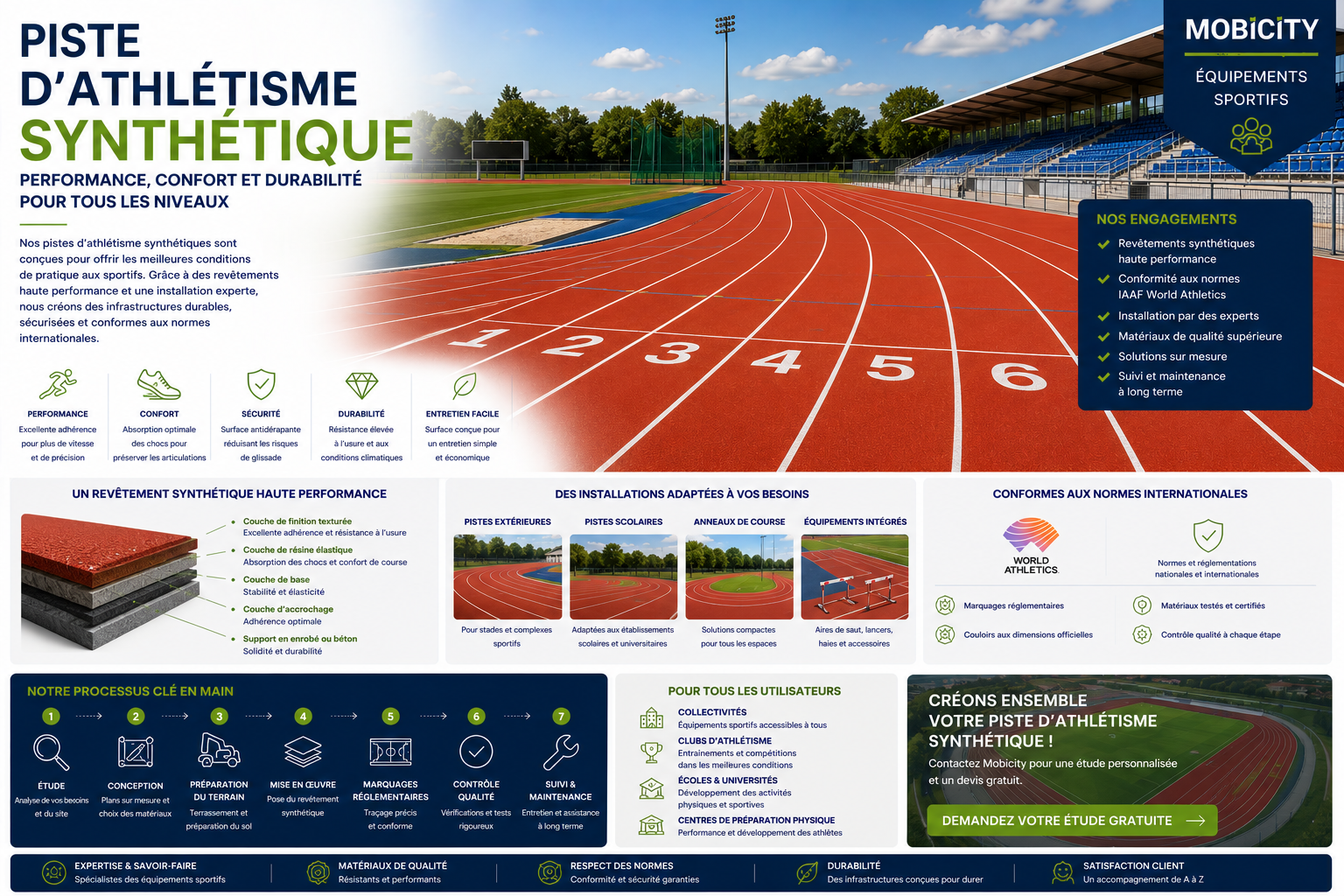 piste d'athlétisme synthétique