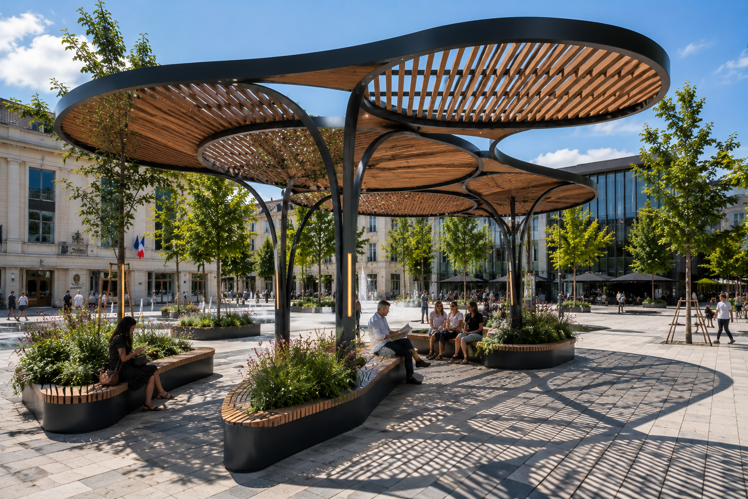 ombrière urbaine sur mesure