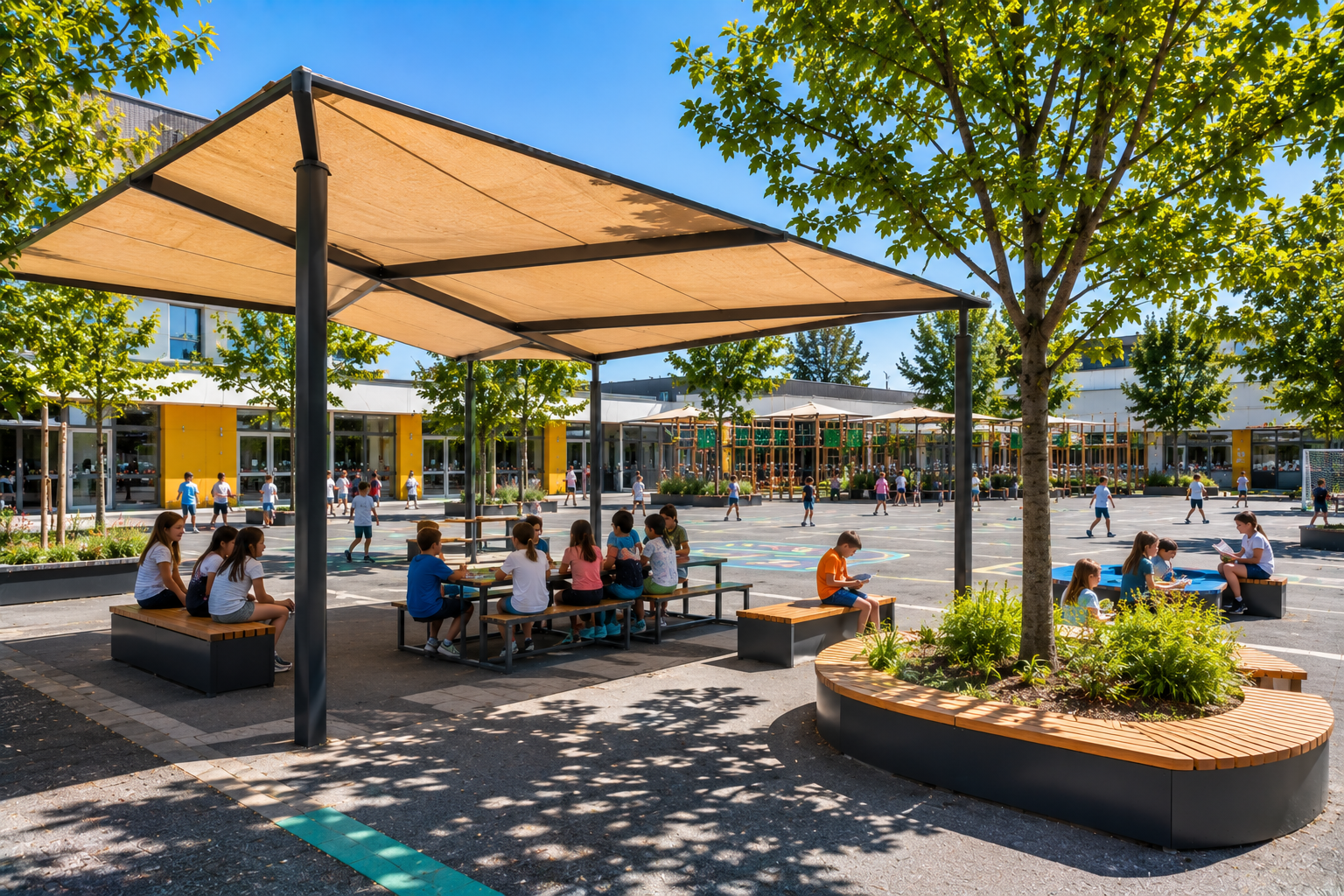 préau extérieur école
