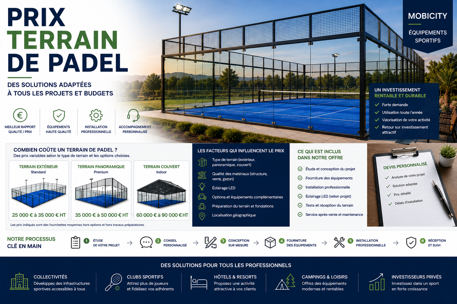 Prix terrain de padel