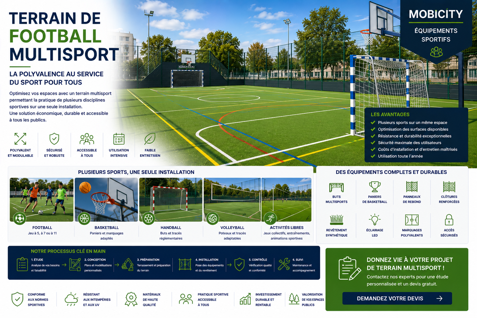 Terrain de football multisport