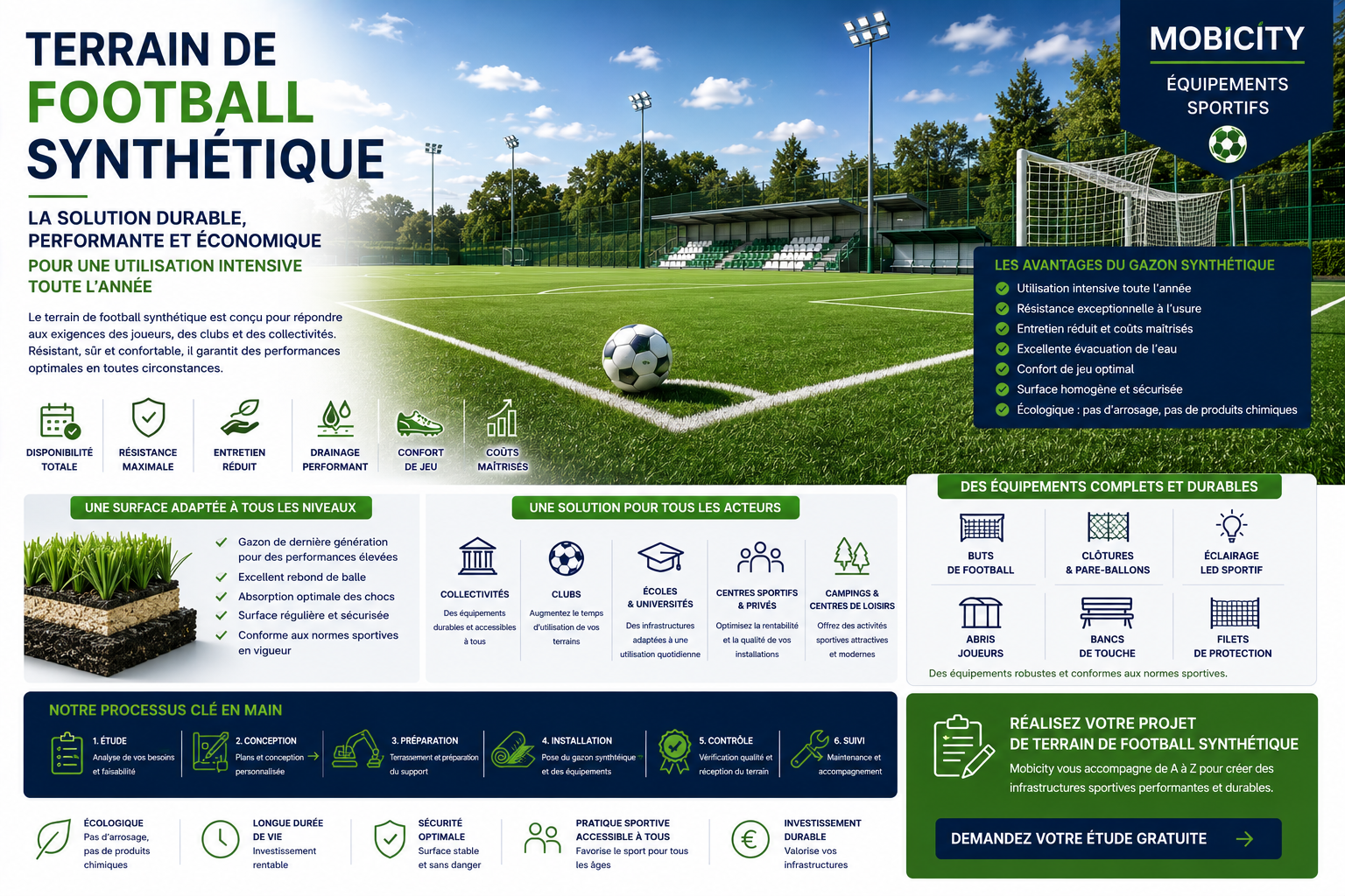 terrain de football synthétique