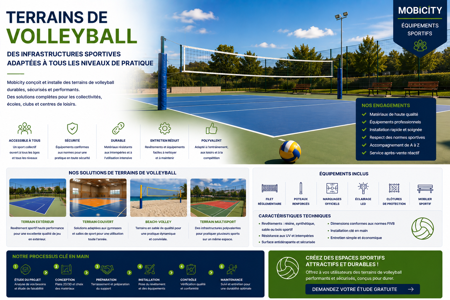 Terrain de volleyball